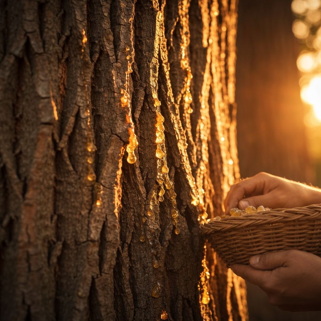 Boswellia serrata tree with resin collection