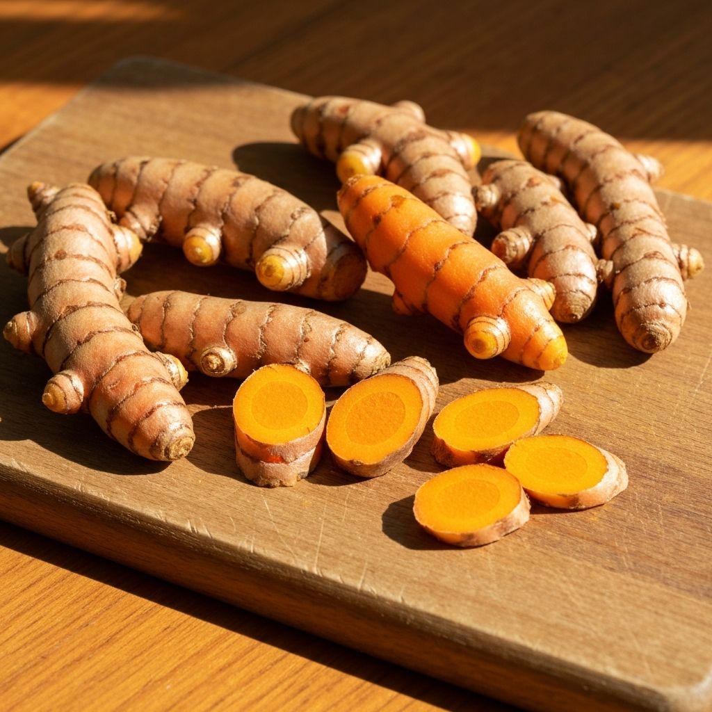 Fresh turmeric Curcuma longa rhizomes