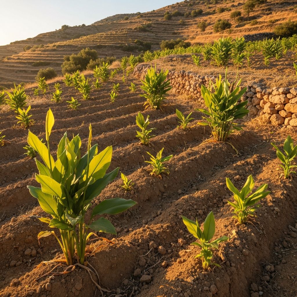 Dried turmeric slices and resin chunks