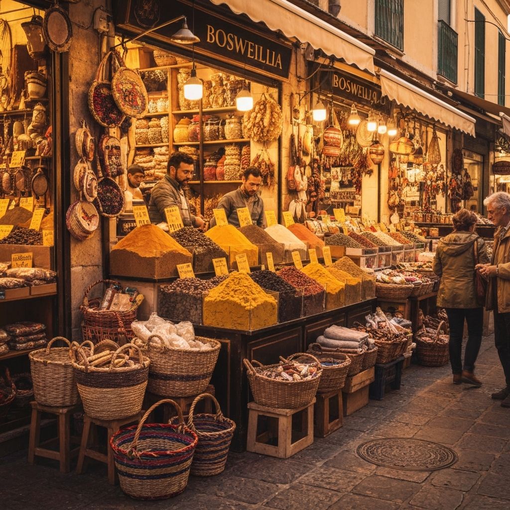 Traditional Mediterranean spice market